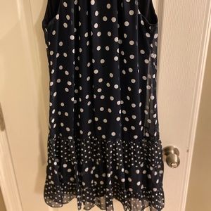 Dark blue polka dot dress